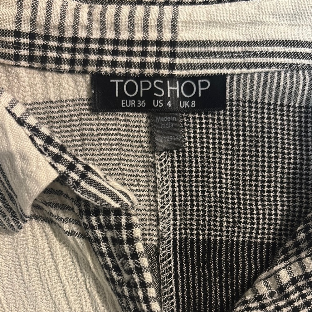 Topshop Monochrome Checkered Shirt - Picture 2 of 3
